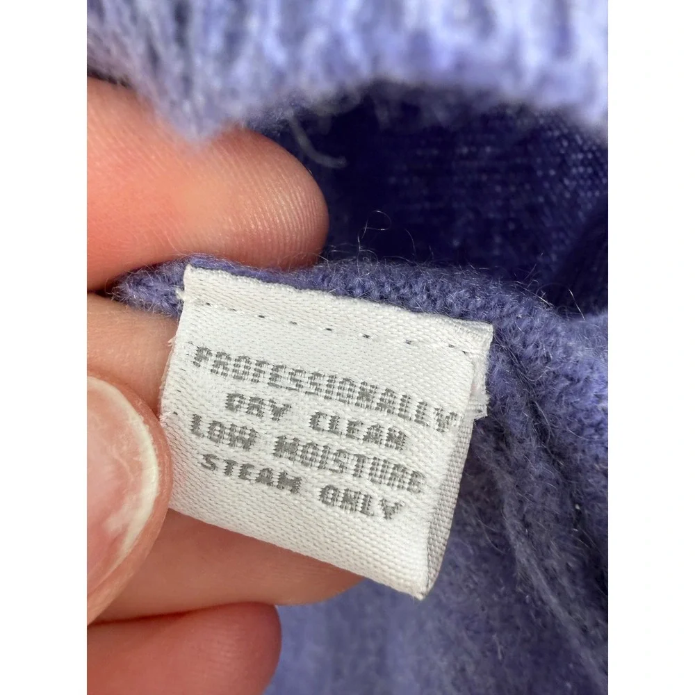 Charter Club Polo Sweater Womens Medium Blue 100% Cashmere V-Neck Quiet Luxury